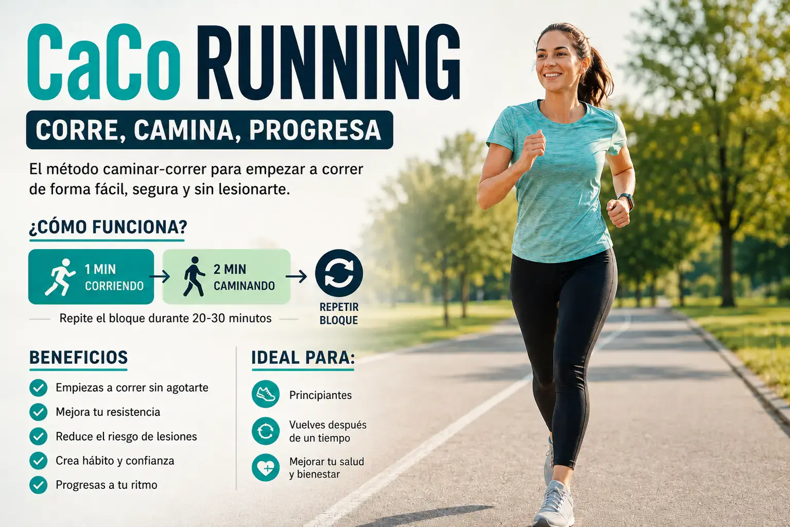CaCo running: qué es y cómo empezar a correr con el método caminar-correr