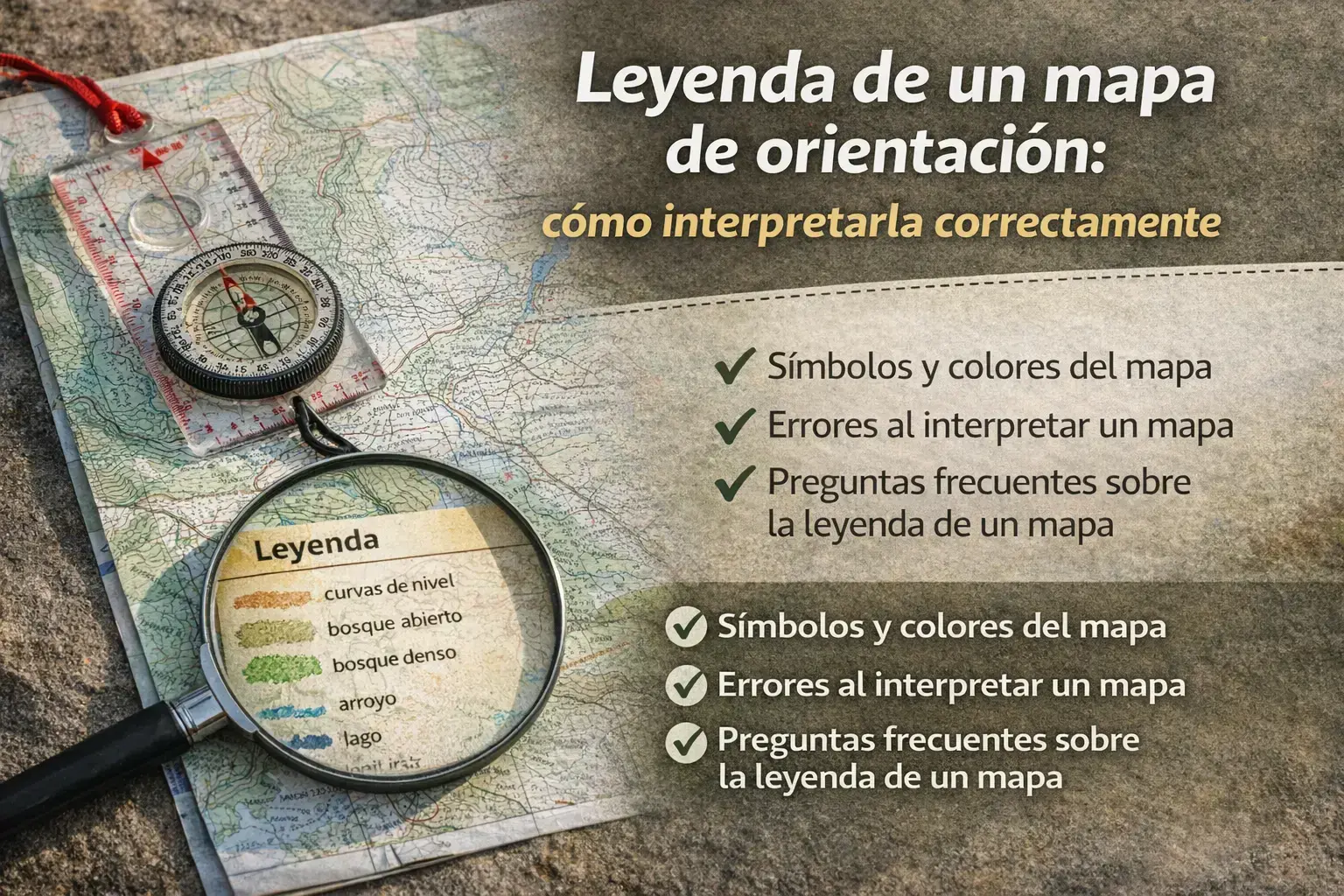 Leyenda de un mapa de orientación: cómo interpretarla correctamente