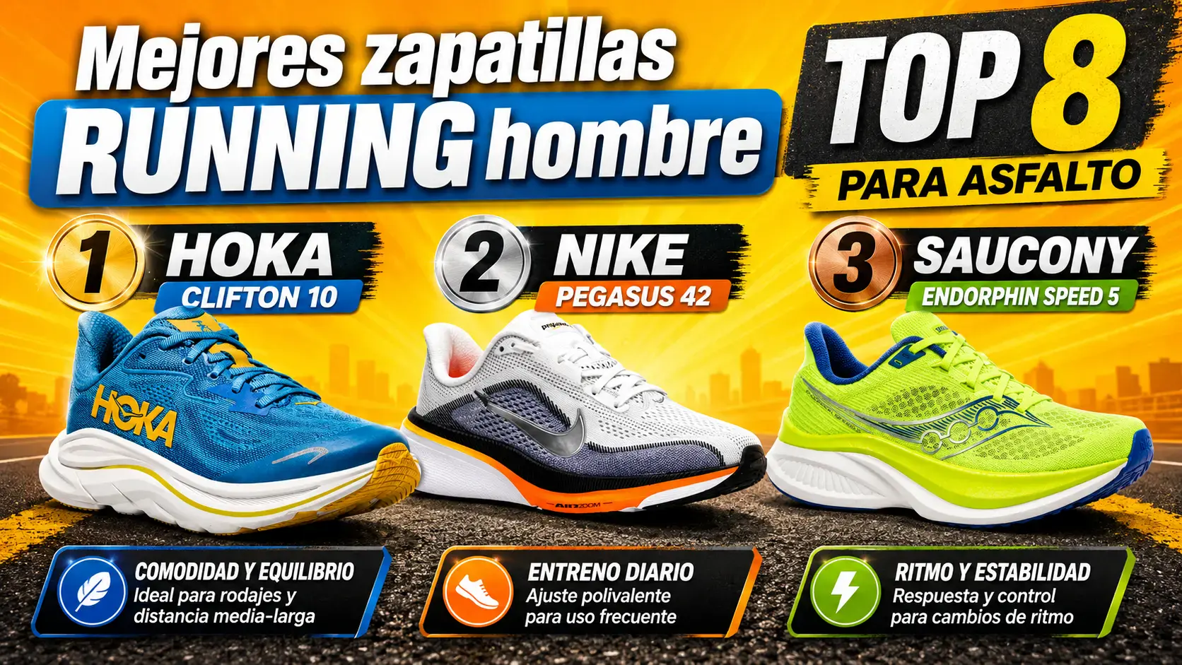 Mejores zapatillas de running para hombre 2026