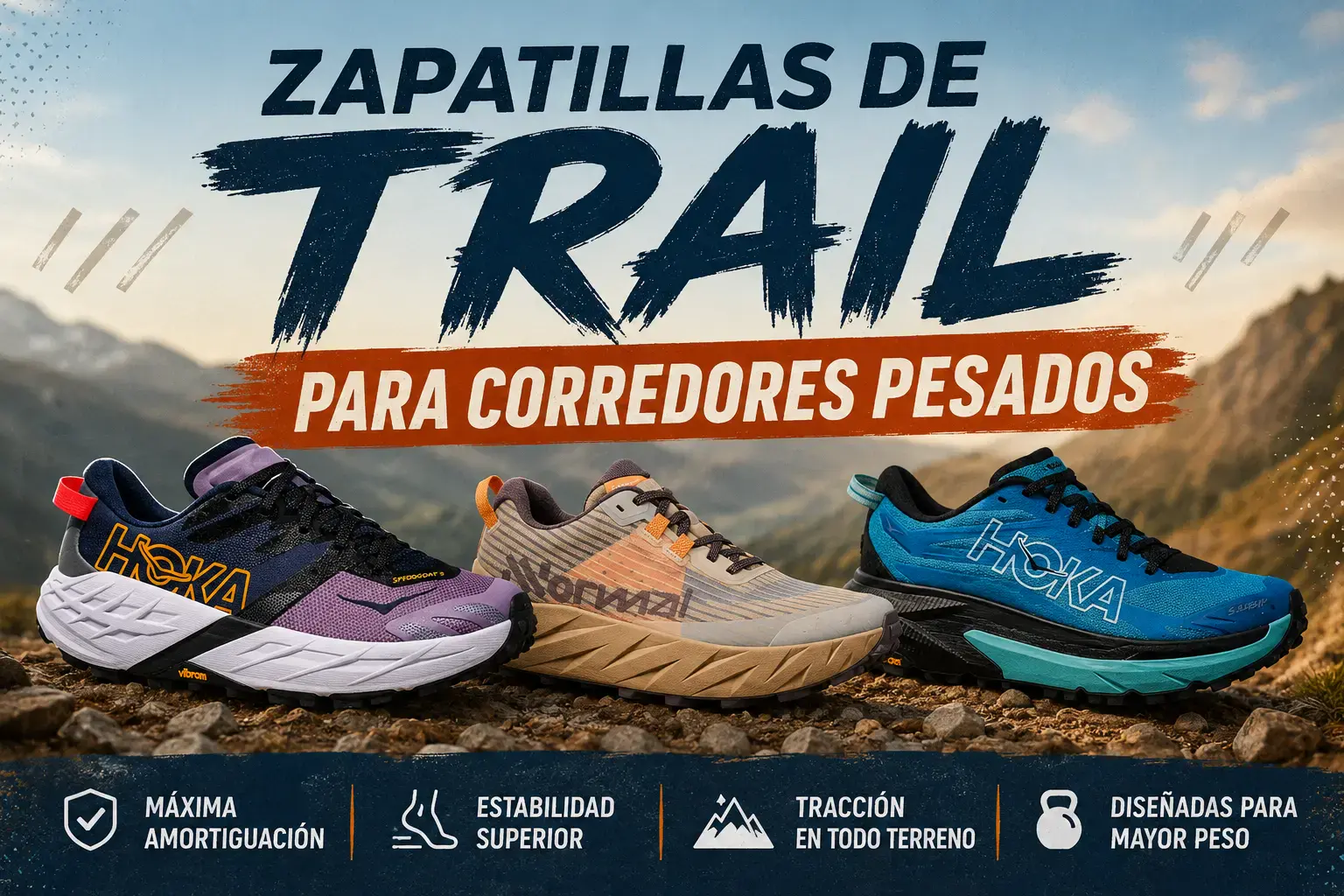 Las mejores zapatillas de trail running para corredores hasta 90 kg